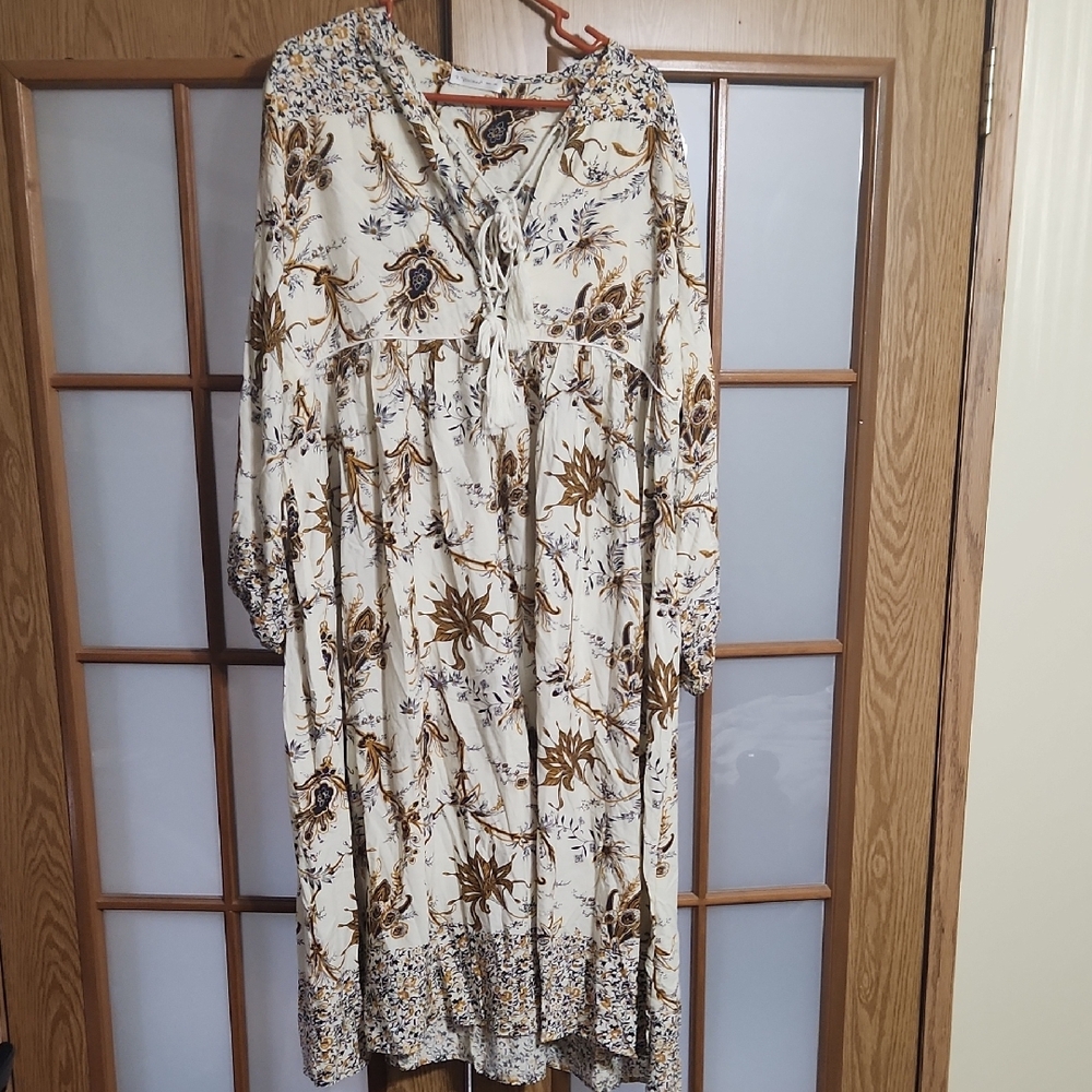 R Vivimos Floral Bohemian Long Sleeve Dress Size 2Xl